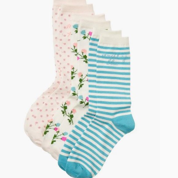 NEW Kate Spade Met My Match Wedding Crew Socks 3 Pack - Picture 2 of 4